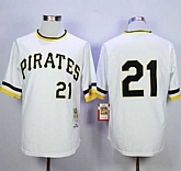 Pittsburgh Pirates #21 Roberto Clemente Mitchell and Ness Stitched White Throwback MLB Jerseys Sanguo,baseball caps,new era cap wholesale,wholesale hats